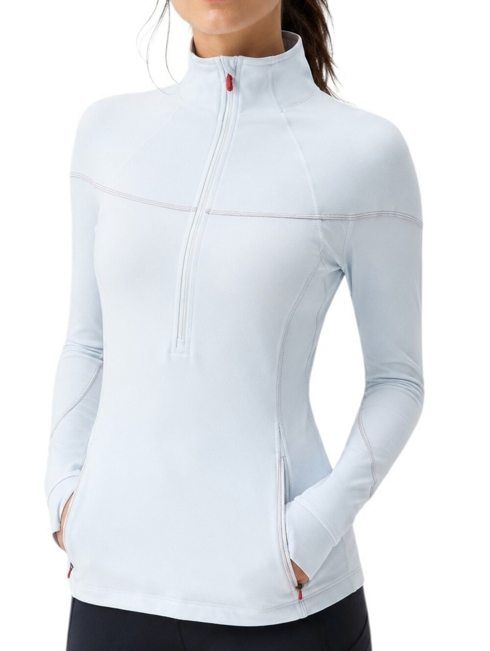 Lululemon Elation Jacket Women 8 White Luon Run Yoga Active Half Zip